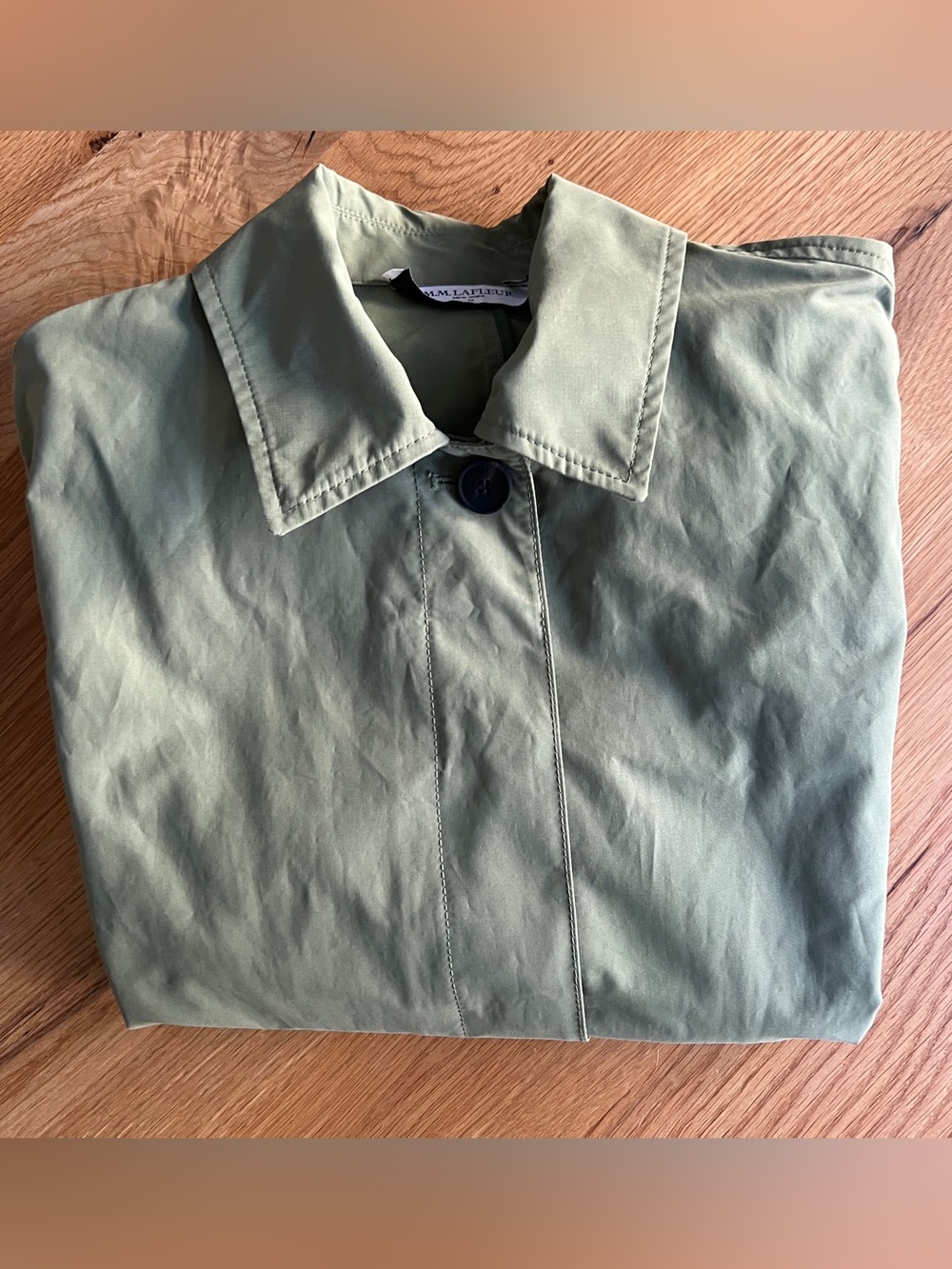 M.M. LAFLEUR THE NESS JACKET IN CRISP COTTON, TARRAGON, SIZE M. - Picture 16 of 16